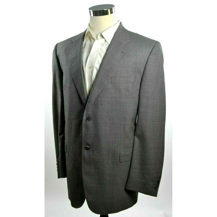 JACK VICTOR COLLECTION Two Button Super 110's Blazer Sport Coat SIZE 44L Gray