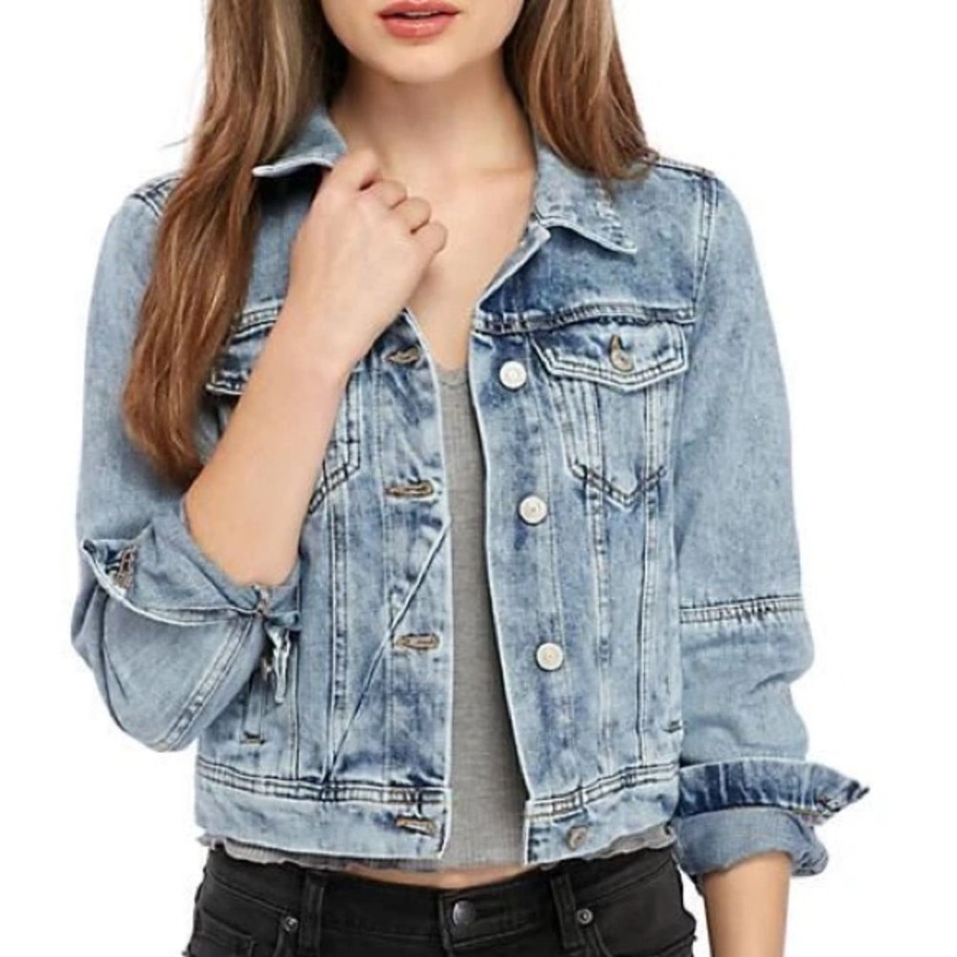 Free People Rumors Denim Jacket - Medium Wash (Size M)