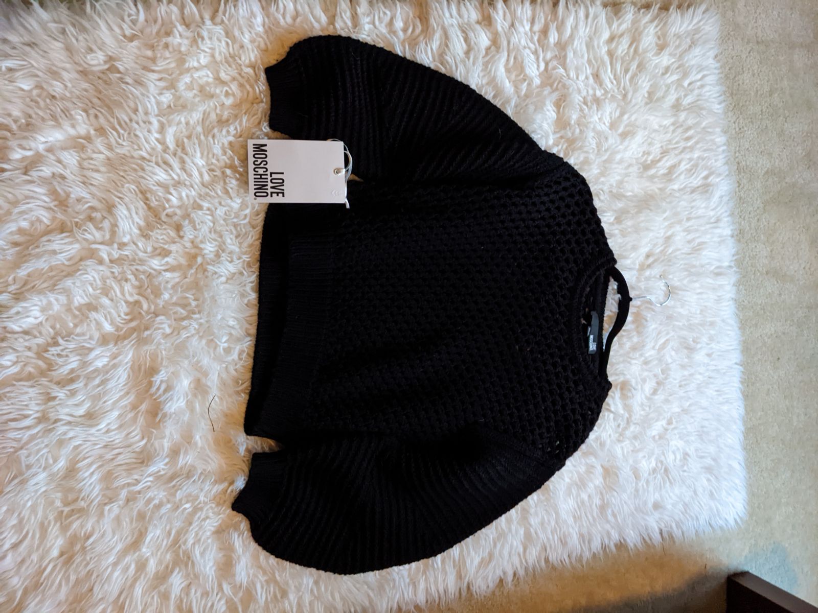 New with tags Moschino black knitted cropped sweater