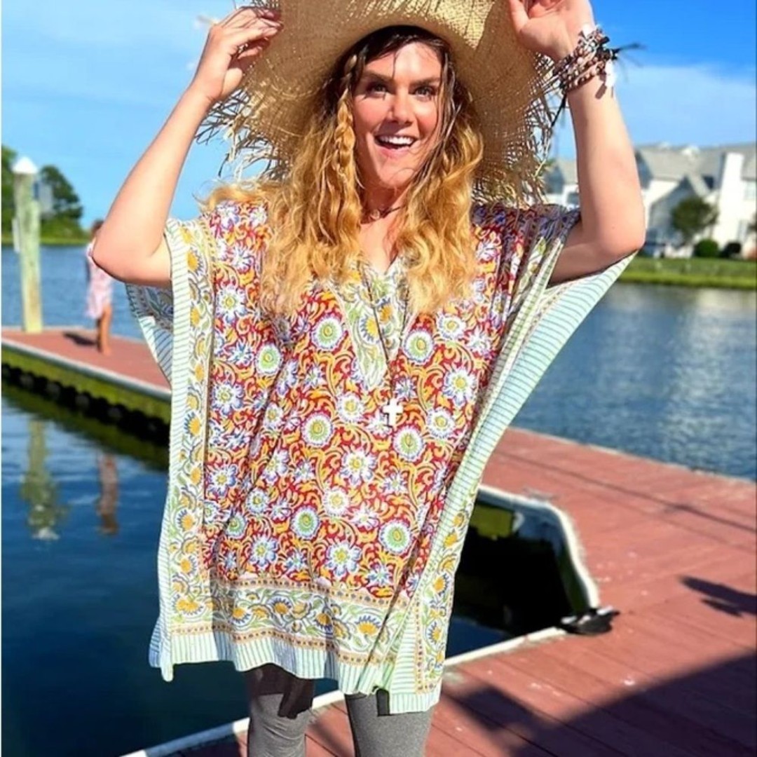 Boho Cotton Printed Tunic Swim Coverup Size Small (2-8) NWT