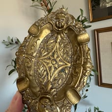 Antique French Bronze Brass Cherub Ashtray