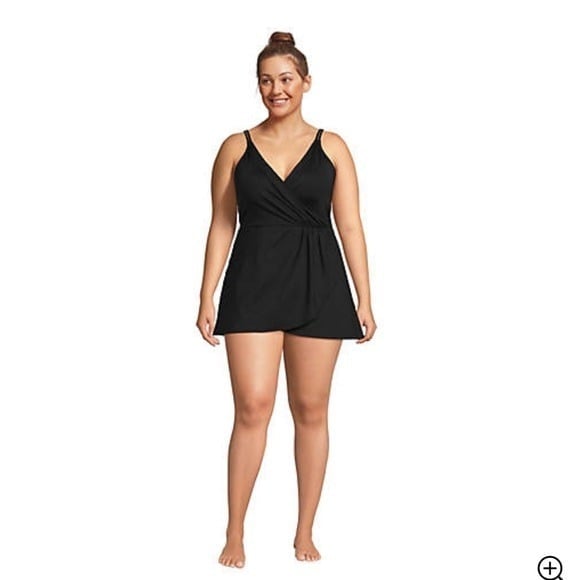 6/8 L Lands end swim dress V neck tulip wrap