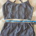 Navy blue gingham two piece set