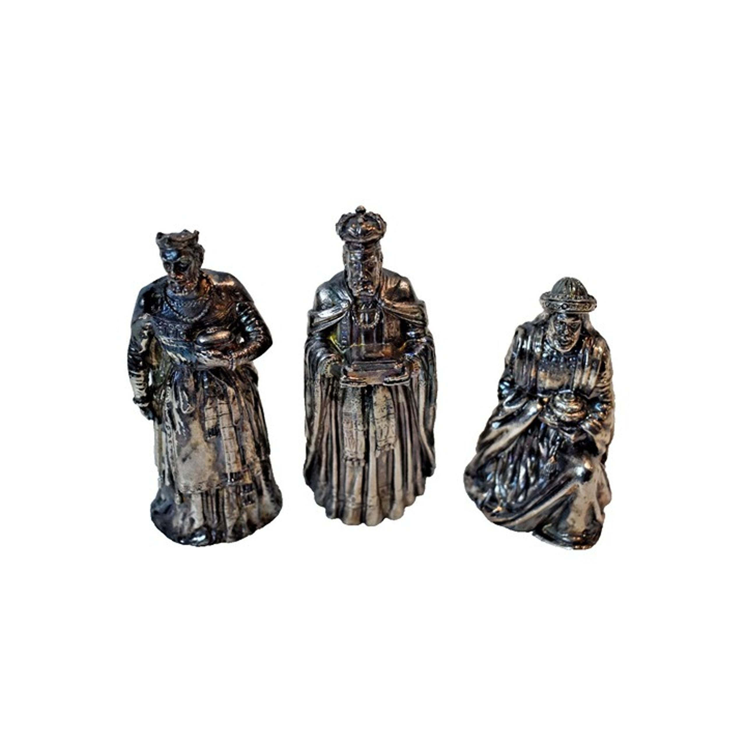 Vintage 3 Gorham Silver Plated Wisemen Man King Jesus LE 9800 Bells Set