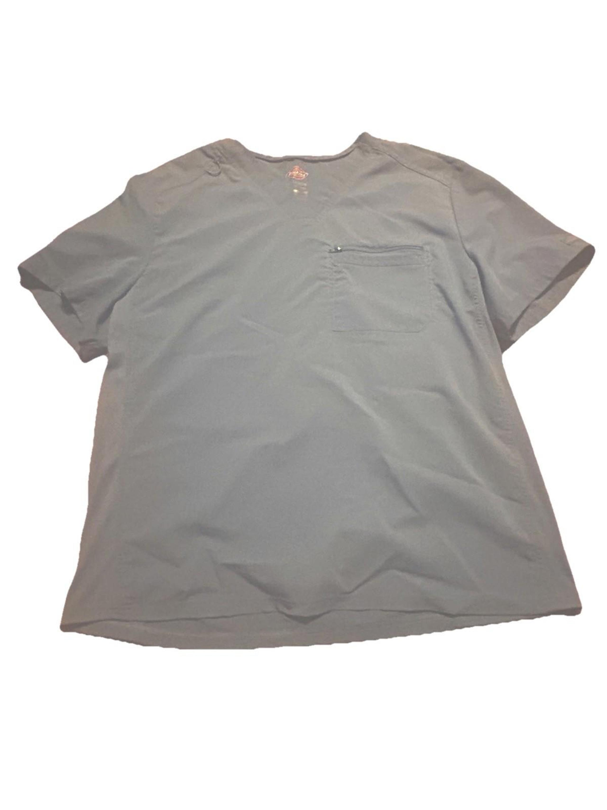 Dickies Scrub Top V Neck D-Ring Navy Blue Short Sleeve 2XL 50" Chest