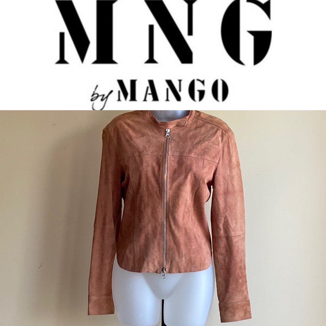 Mango MNG Rose Suede Leather Biker Jacket