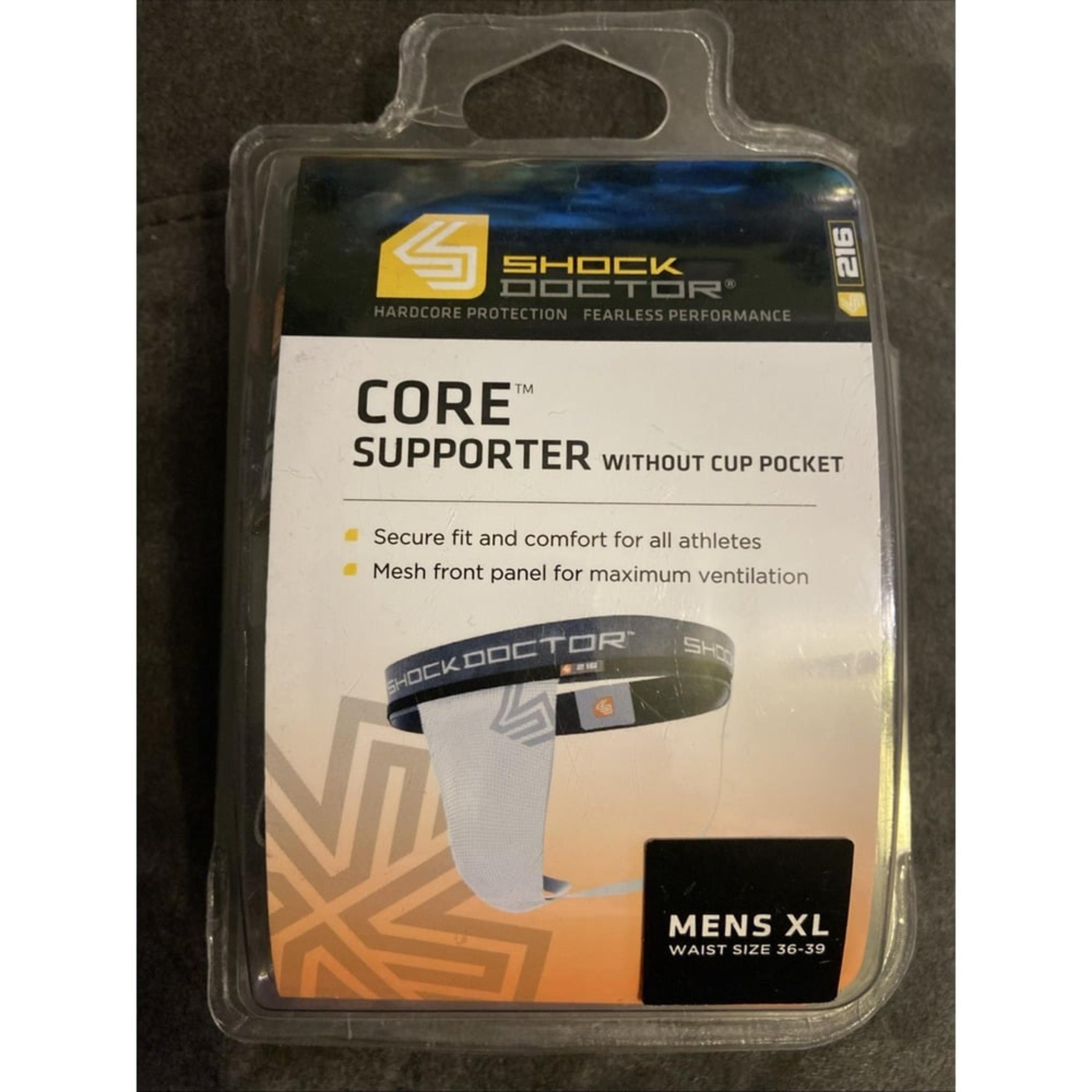 Shock Doctor Core Supporter XL 36-39 Without Cup Pocket 226 White NEW