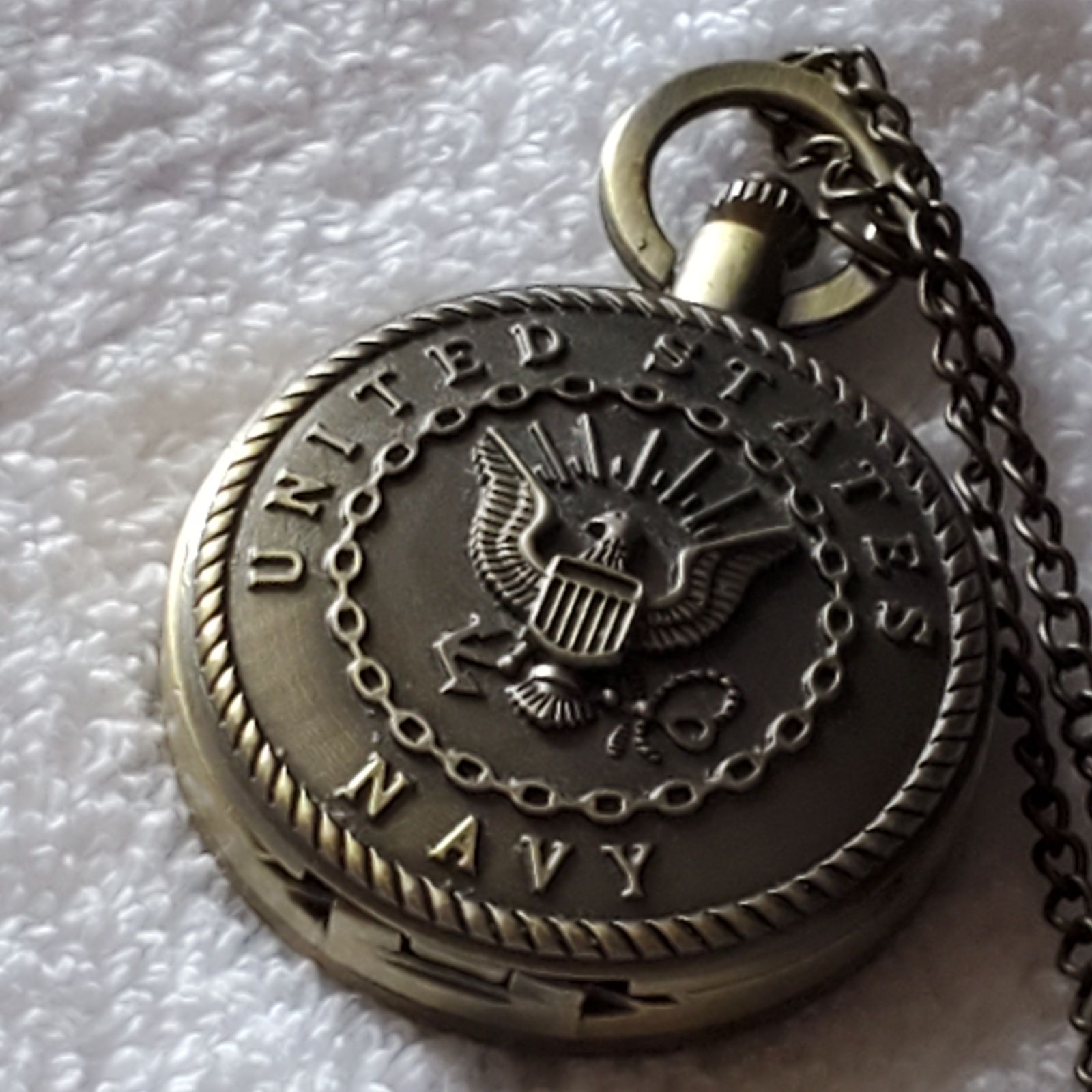 U.S. Navy Vintage Brass Pocket Watch.