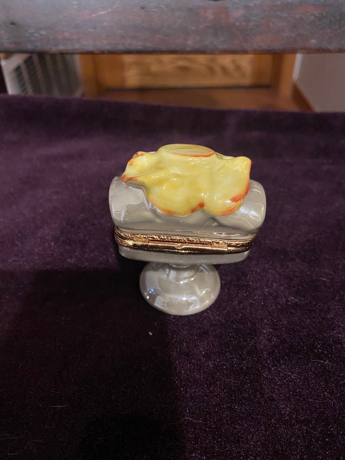 Trinket Box - Limoges Gift Box With Bow and Flower