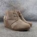Toms Shoes Womens 7 Bootie Wedge Desert Lace Up Chukka Leather Casual Taupe Kala