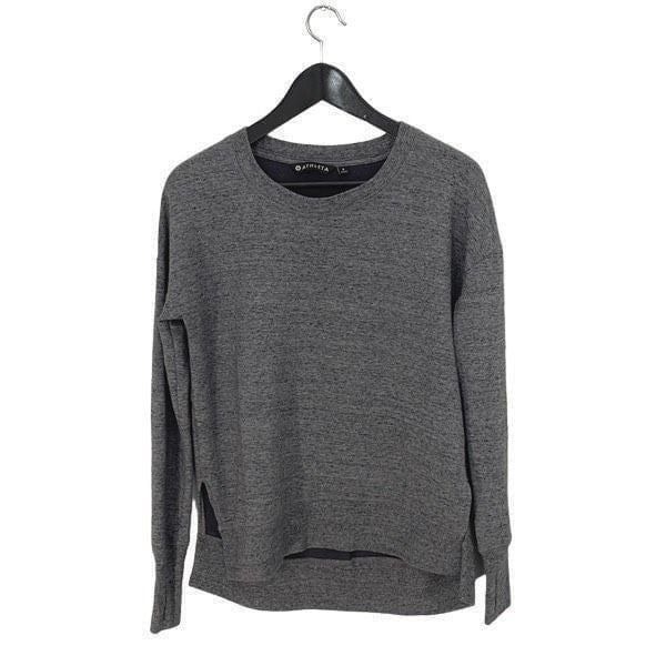 Athleta Womens Active Sweatshirt Top Long Sleeve Stretch Thumbhole Gray Small