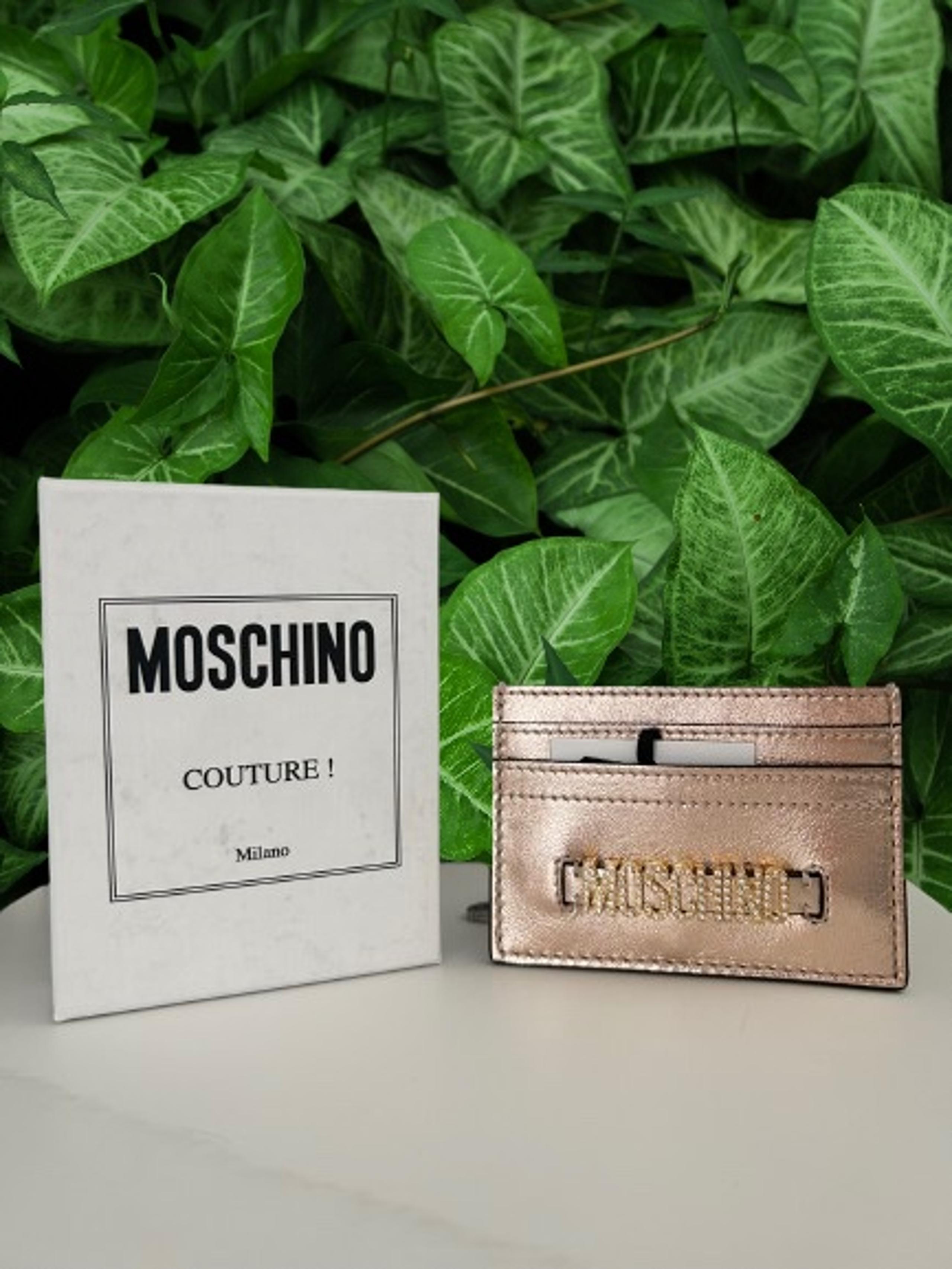 NWT Moschino Card Holder Rose Gold