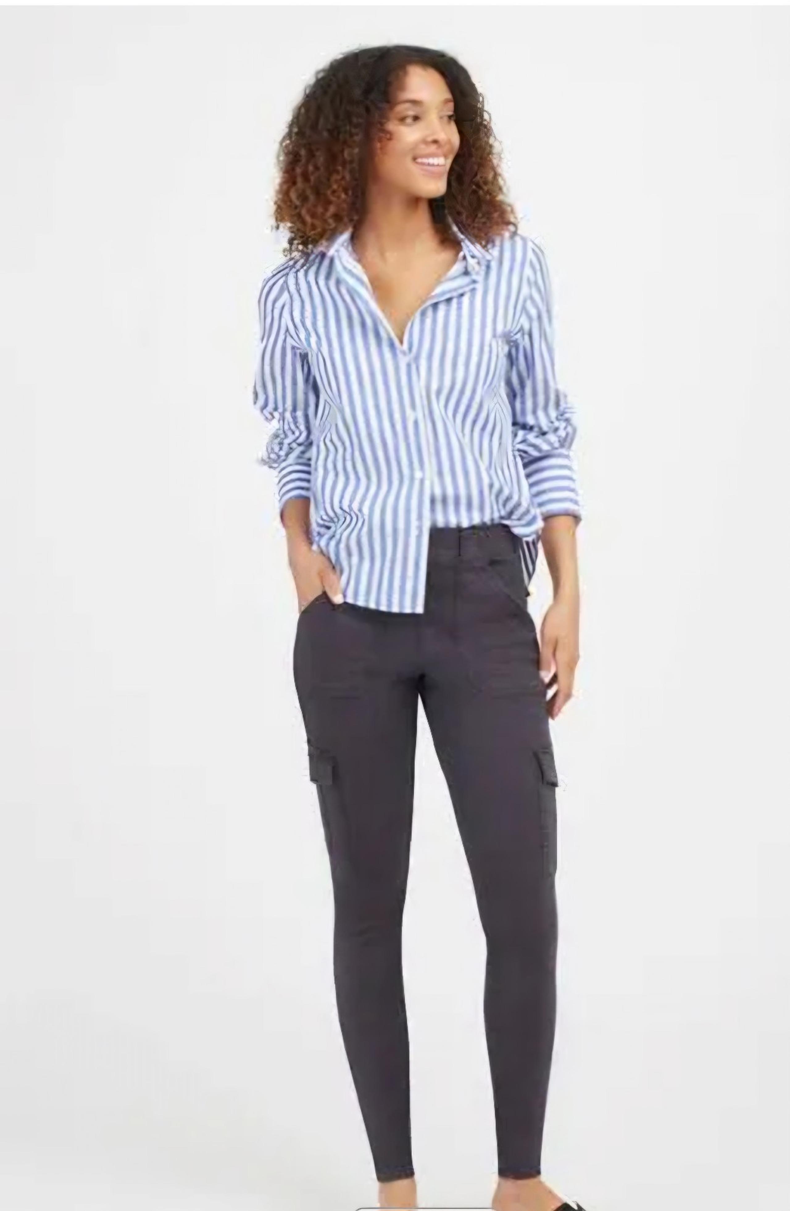 SPANX Stretch Twill Cargo Gray  Trousers