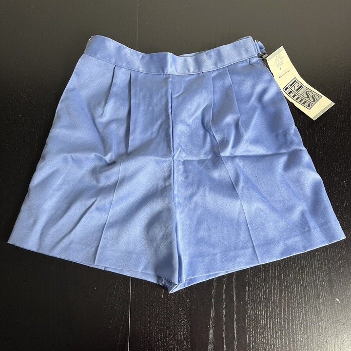 Vintage 80s Russ Petites Womens Size 6 (24 Waist) High Waist Shorts Periwinkle
