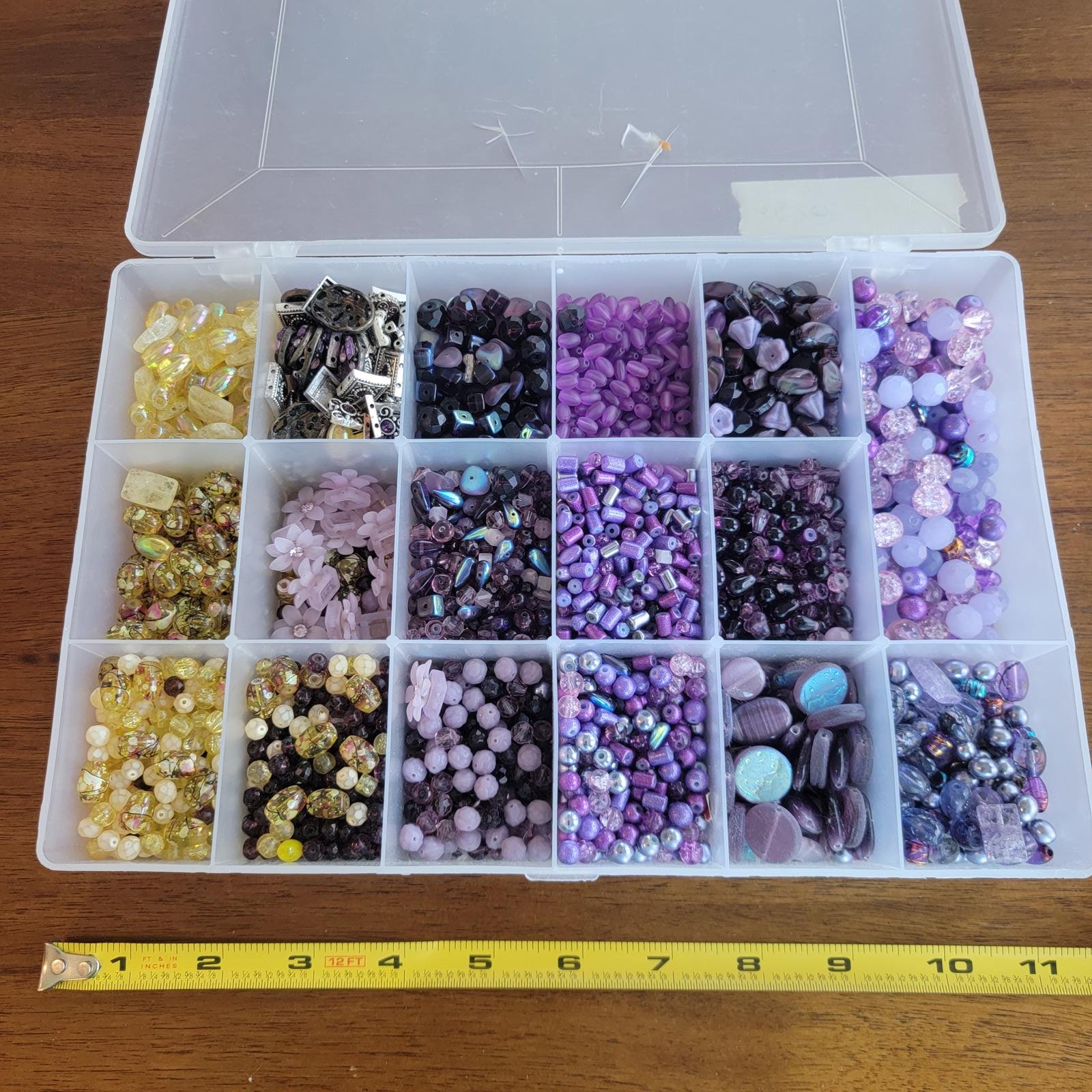 Assorted Purple and Yellow Bead Collection for Jewelry Making (SR201)