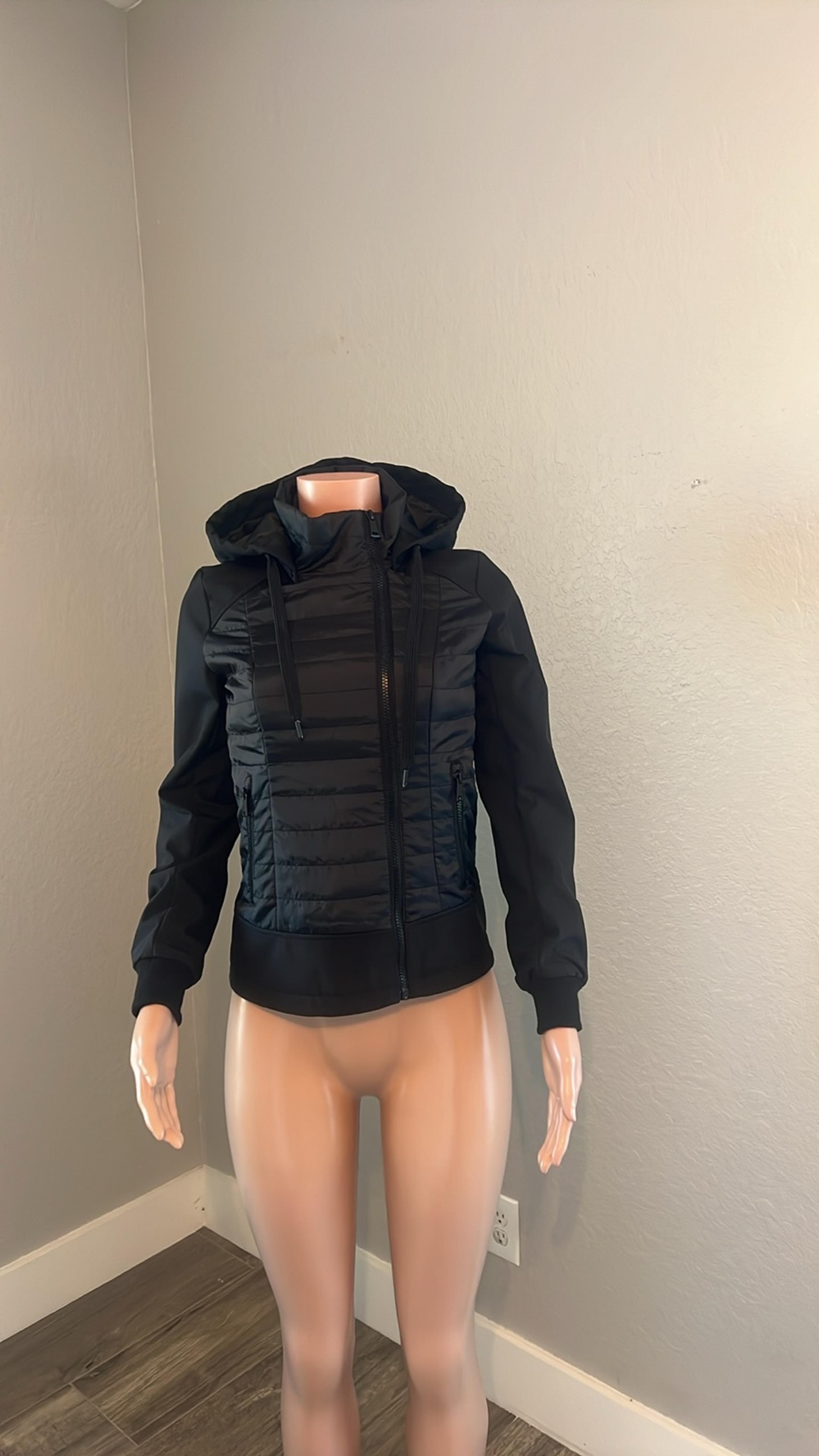 Sebby Women's XSMALL Fitted Puffer Coat w. Hoodie Adjustable Lightweight jacket