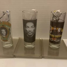 Set of 3 Shot Glasses, Tupac, Snoop Dog, And Dr. Dre