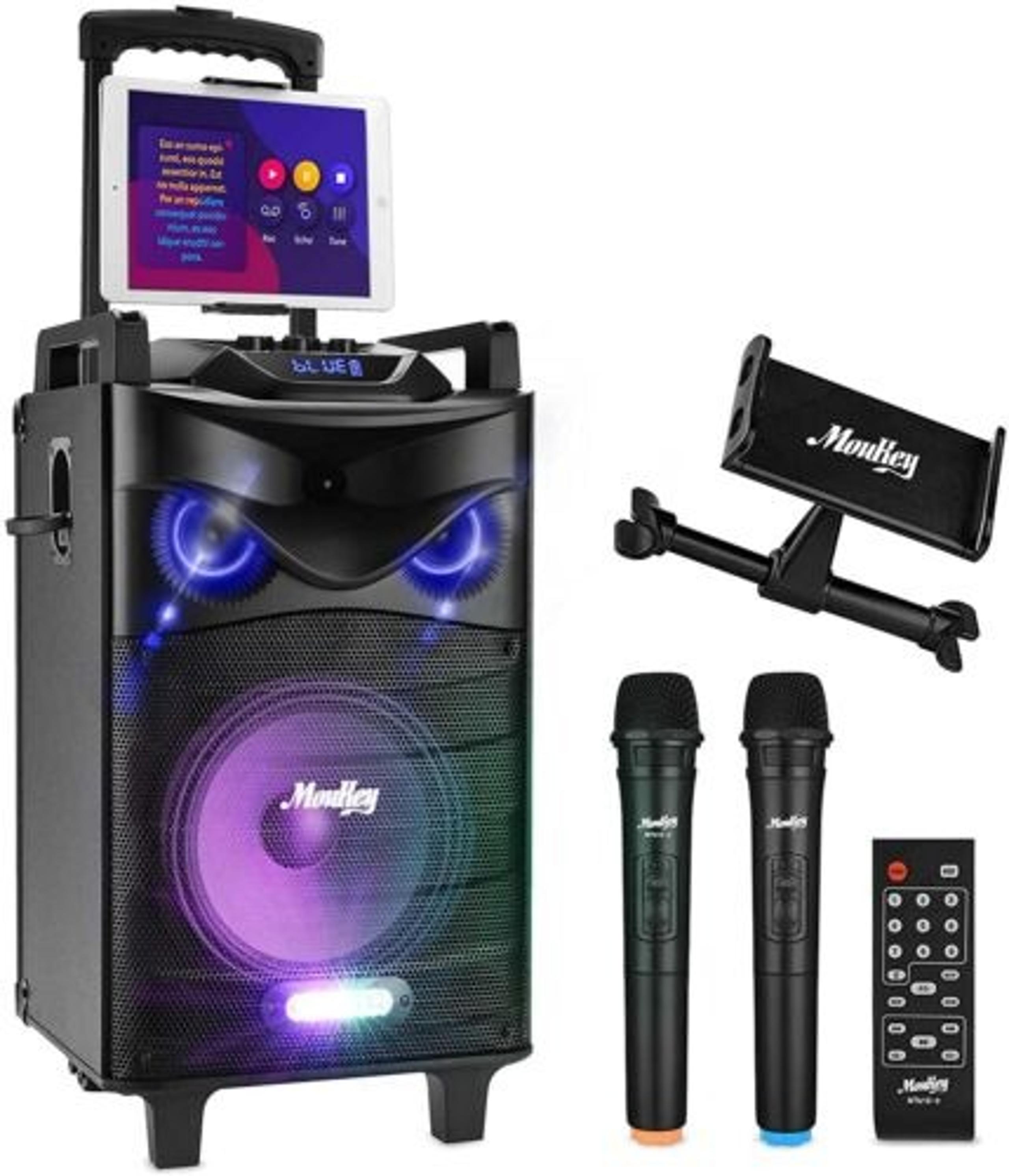 Portable Speaker Woofer Karaoke Machine PA System 540W DJ Light