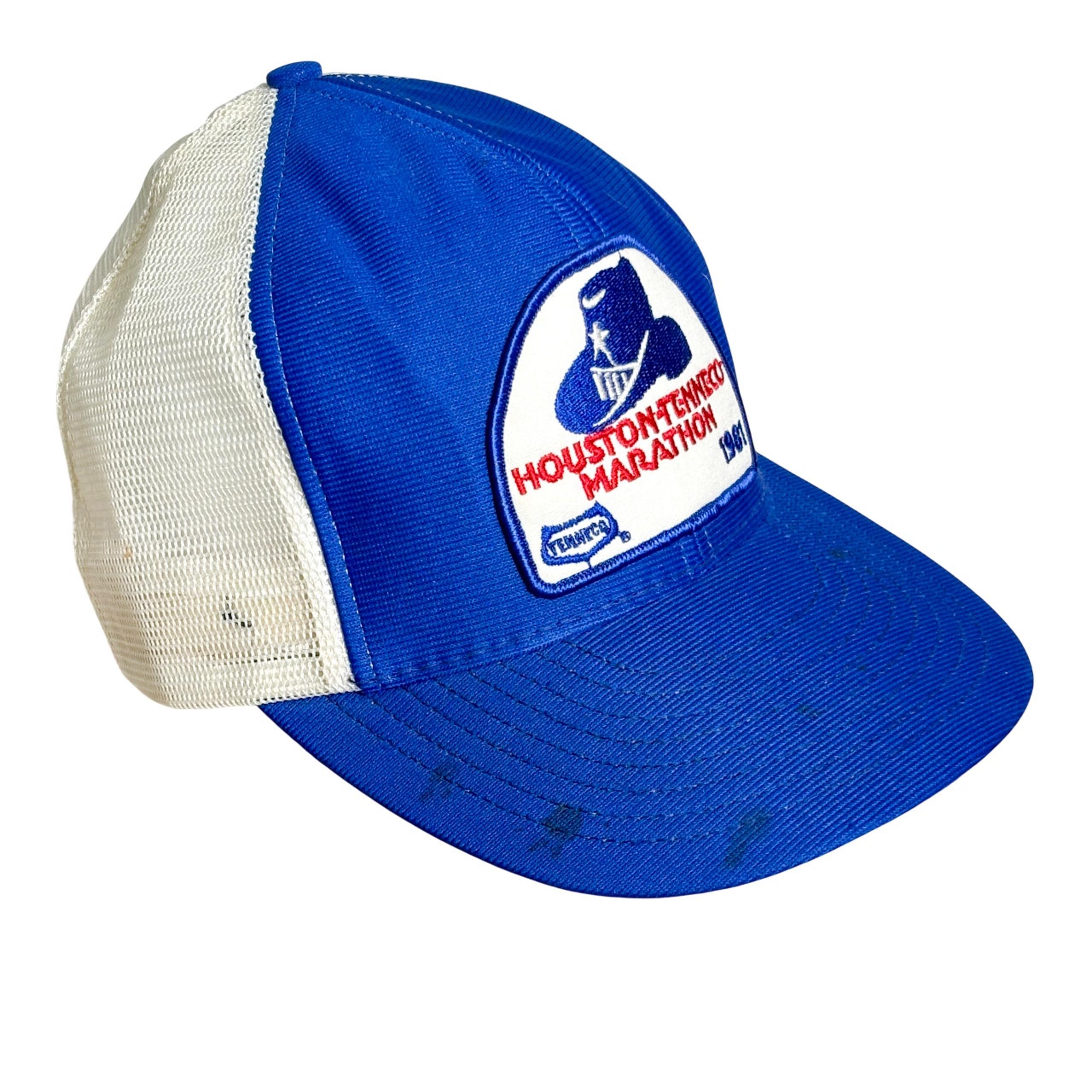 VTG 80s Houston-Tenneco Marathon 1981 Mens OS Truckers Cap Retro Grunge Workwear