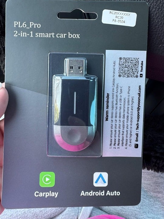 2 in 1 Wireless CarPlay & Android Auto Adapter Box, Converts