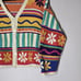 Knitting Needles Knitted By Hand Cropped Cardigan Vintage Sweater Colorful Boho