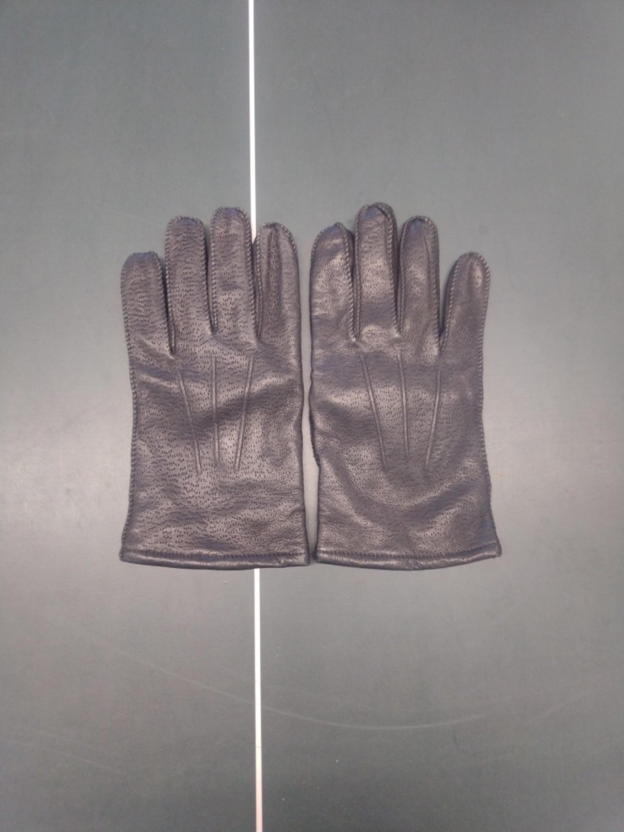 Fownes Black Geniune Leather Gloves Size XL Cashmere Lined