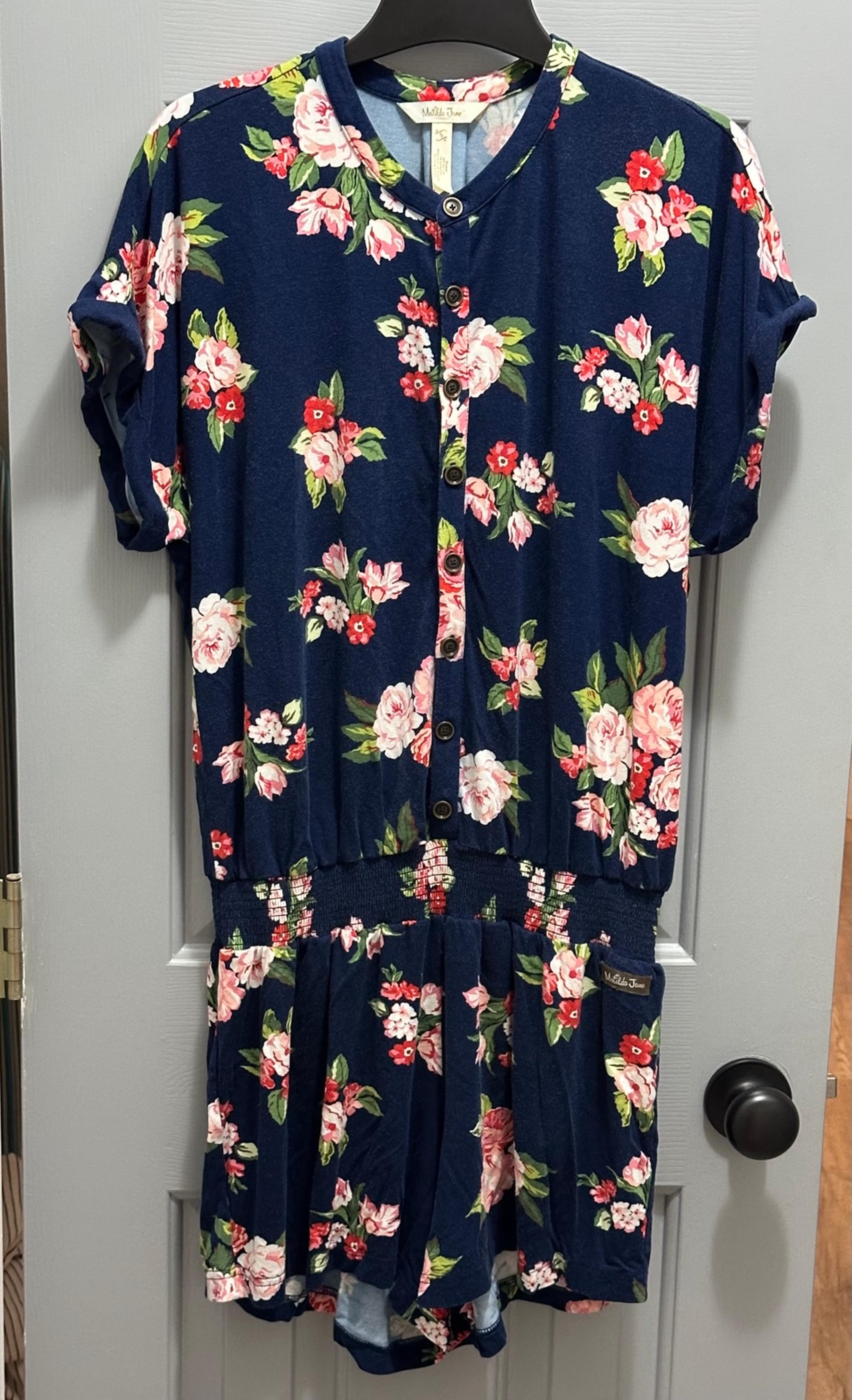 Matilda Jane Be Bold Floral Romper Navy Blue Brilliant Daydream Womens Small