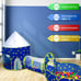 3 piece blue star play tent, tunnel and ball pit