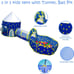 3 piece blue star play tent, tunnel and ball pit