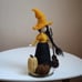 Needle felted witch with pumpkin, halloween decor