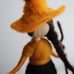 Needle felted witch with pumpkin, halloween decor