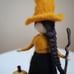Needle felted witch with pumpkin, halloween decor