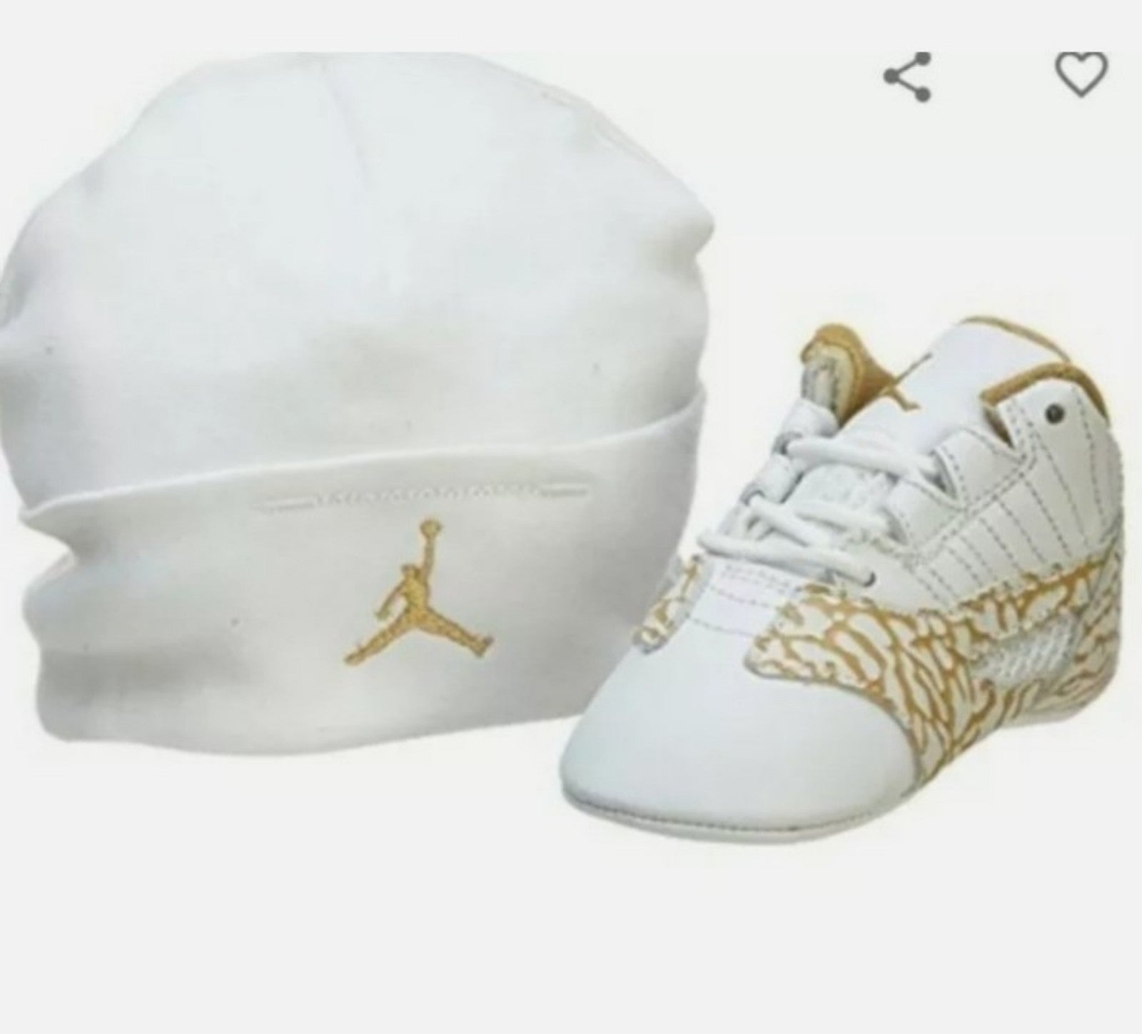 Jordan Infant White/ Metalic Gold Shoes (GP)