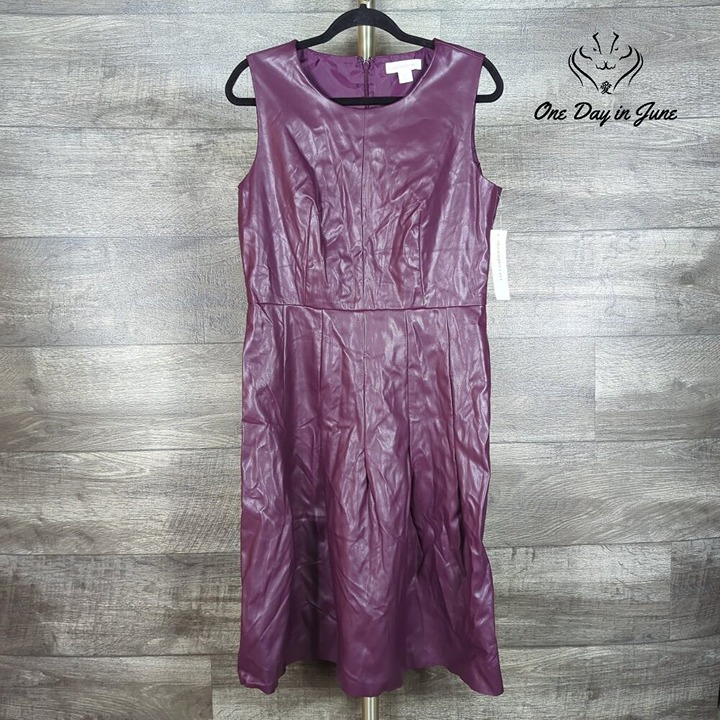 Liz Claiborne Sleeveless Faux Leather Dress Size 10