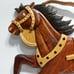 Wood Intarsia Rickshaw Wall Hanging Horse Cart Oriental 22''