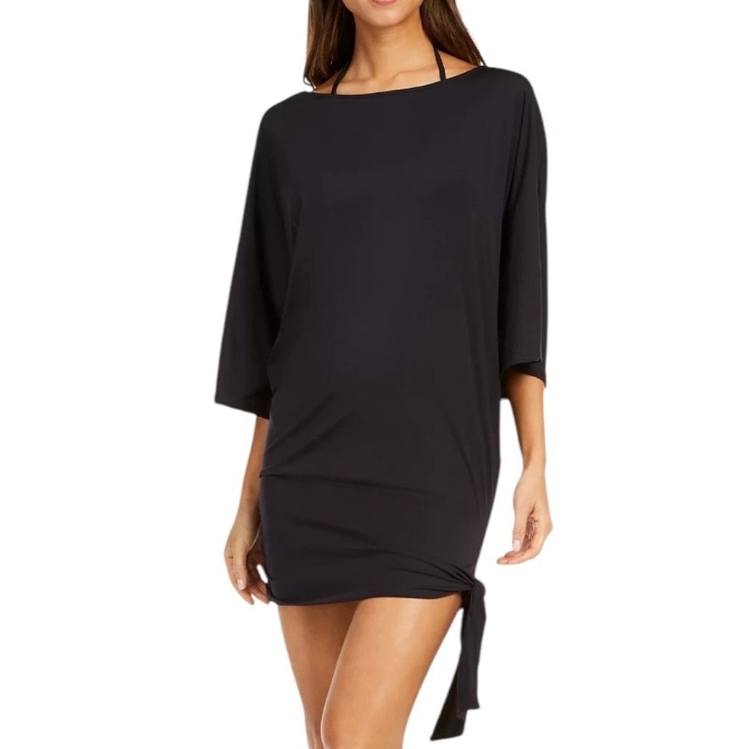 Michael Kors Women’s Side Tie Swimsuit Cover Up Black Size M