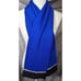 St. John Santana Blue And Black Knit Wool Scarf