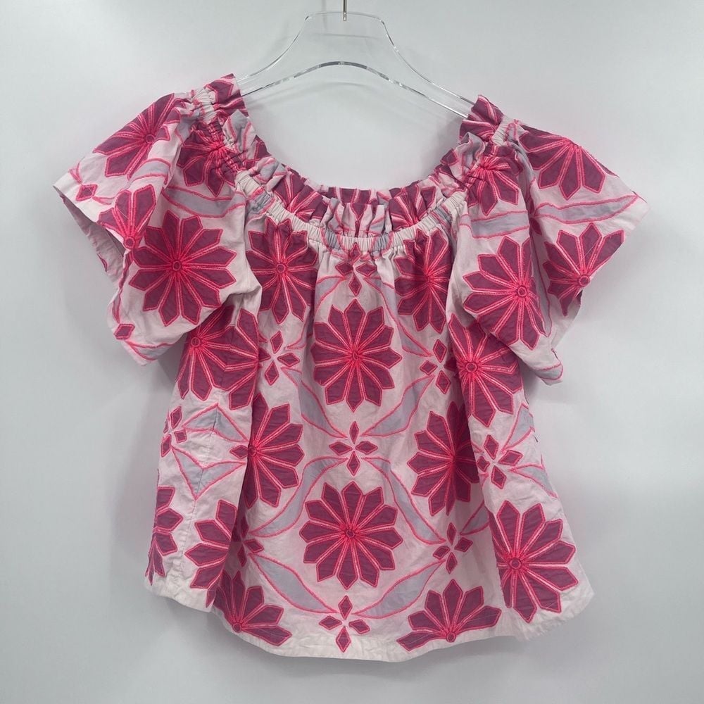 Anthropologie Maeve Shirt Womens Embroidered Off-The-Shoulder Blouse size small