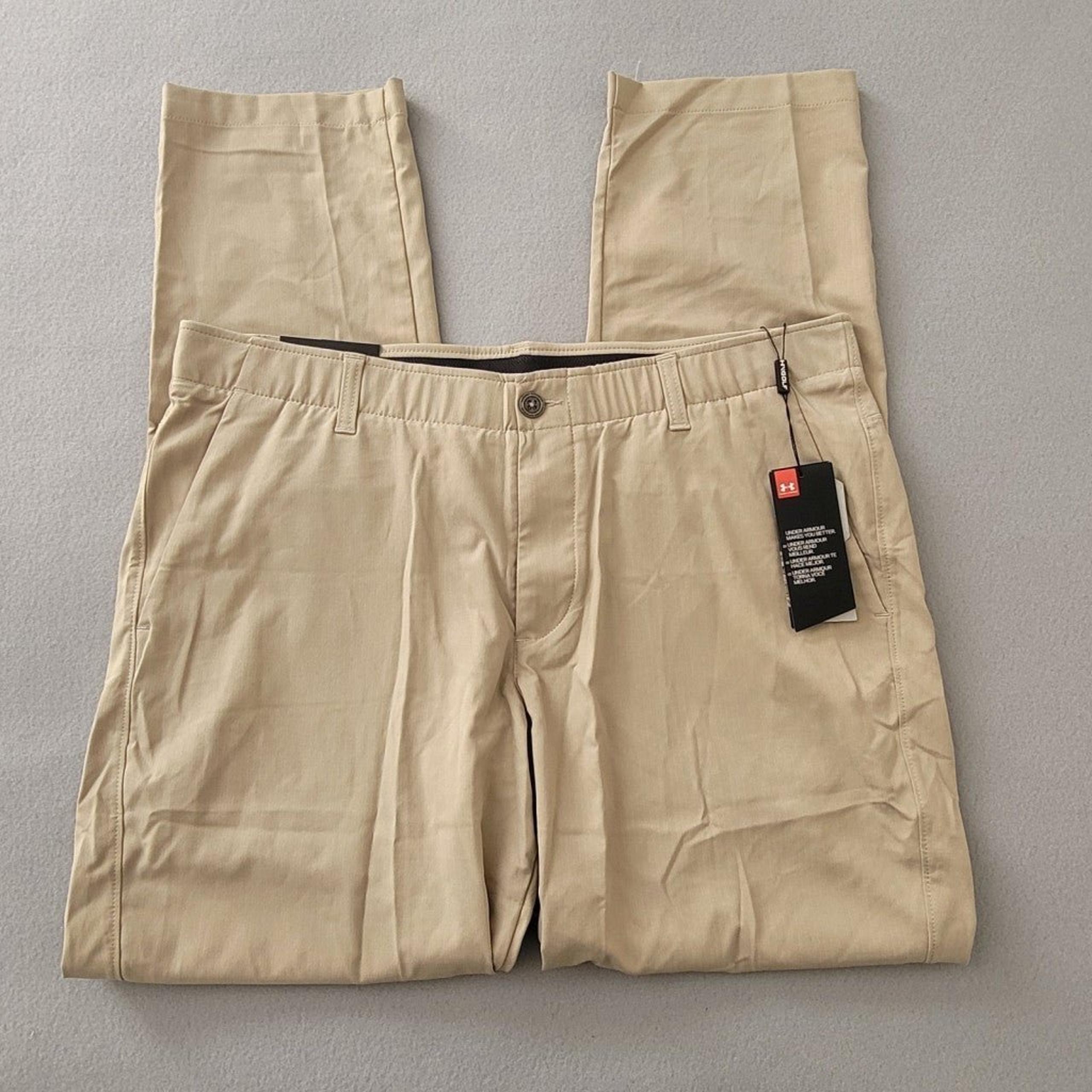 New Under Armour Pants Mens 32 Brown Lightweight Chinos Outdoors Pockets Casual