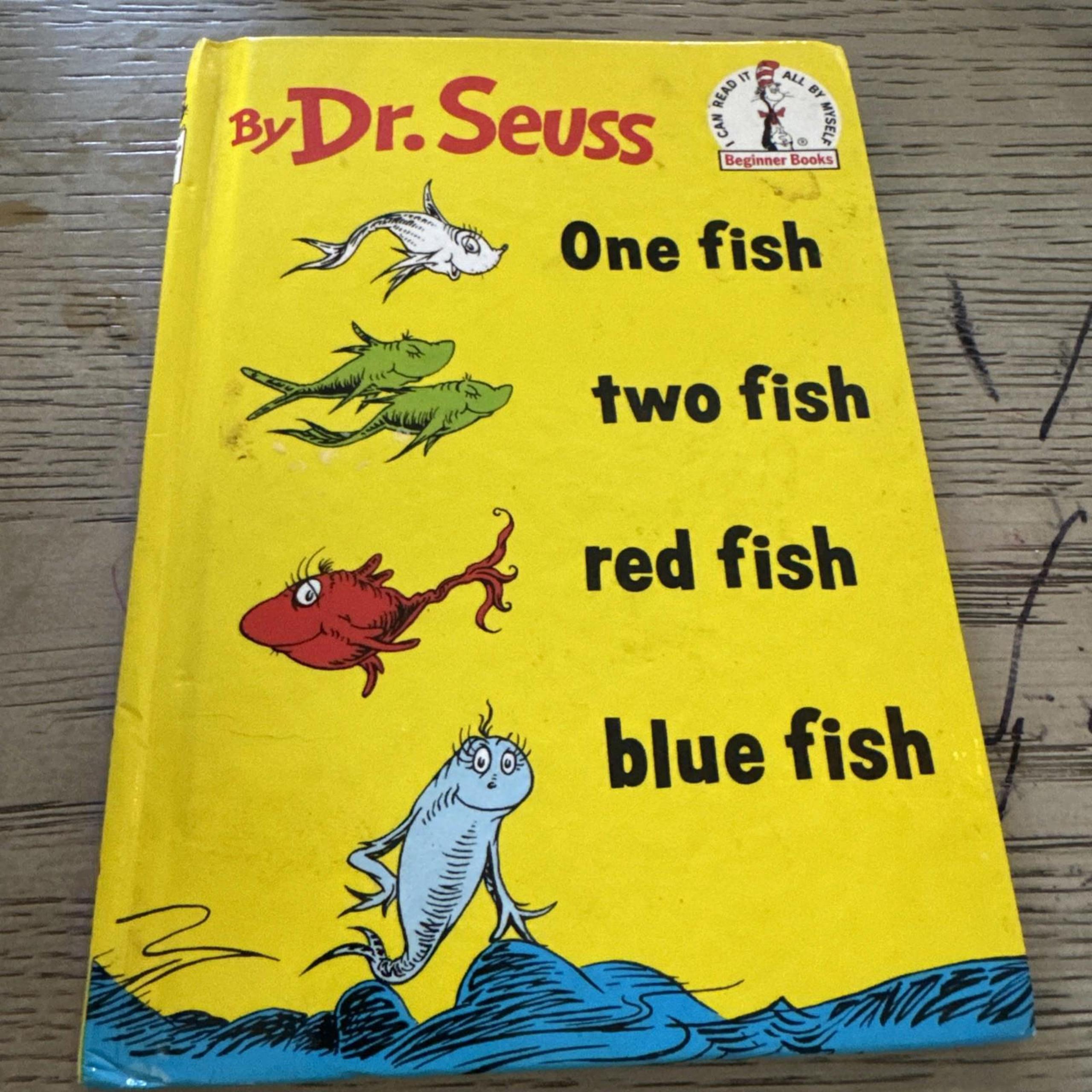 Vintage One Fish, Two Fish,  Dr. Seuss Collection  1988
