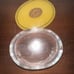 Vintage Art Deco Ivory Celluloid Vanity Set-Mirror/comb/EMBOSSED MONOGRAM