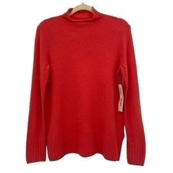 Goodthreads Wool Blend Mock Neck Sweater Coral Pink Small NWT