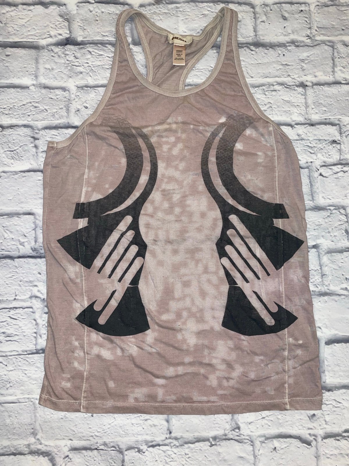 Diesel Tank Top sleeveless shirt burn out size M y2k