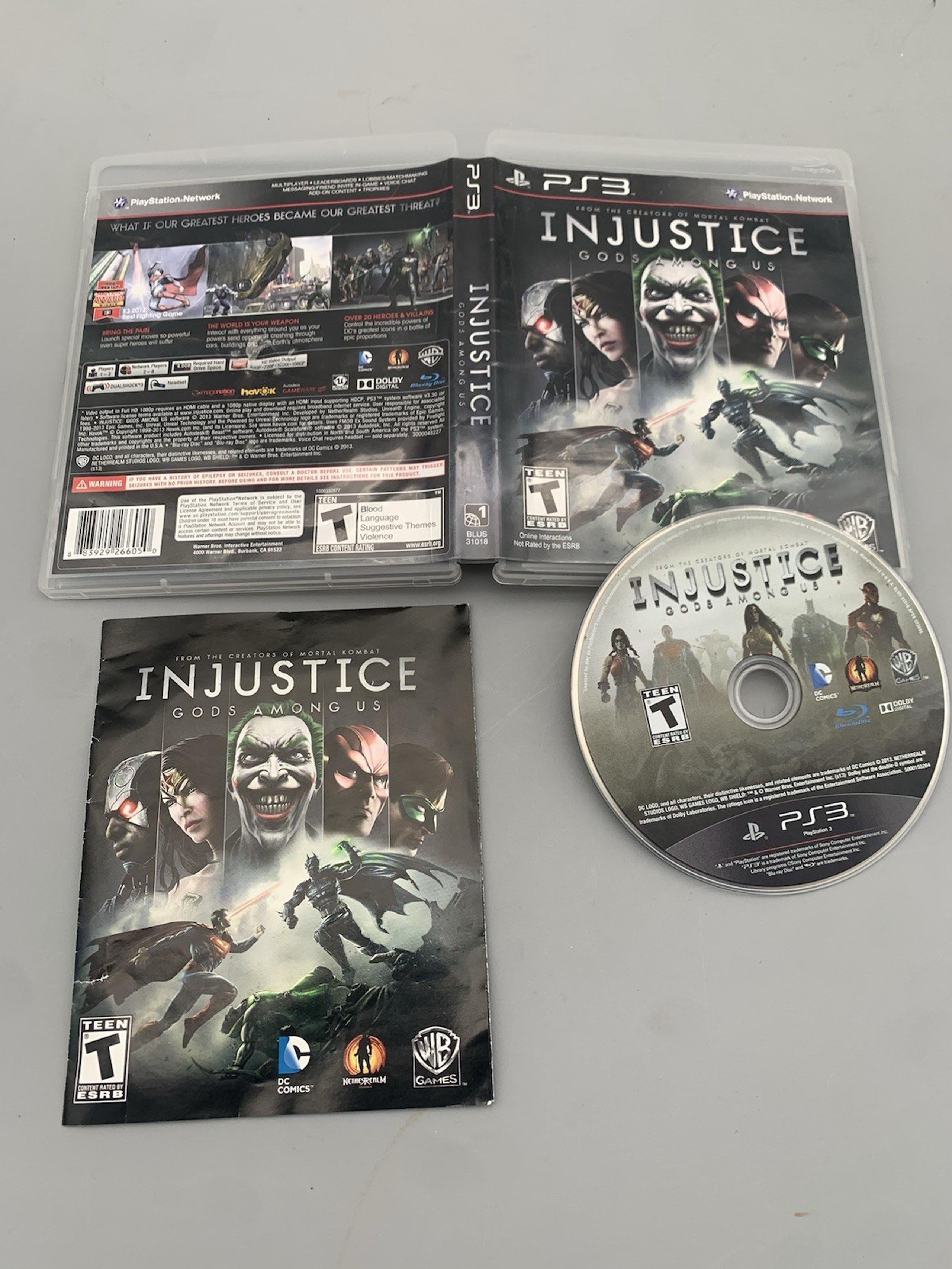 Injustice Gods Among Us Sony PlayStation 3 PS3 Complete Manual Tested