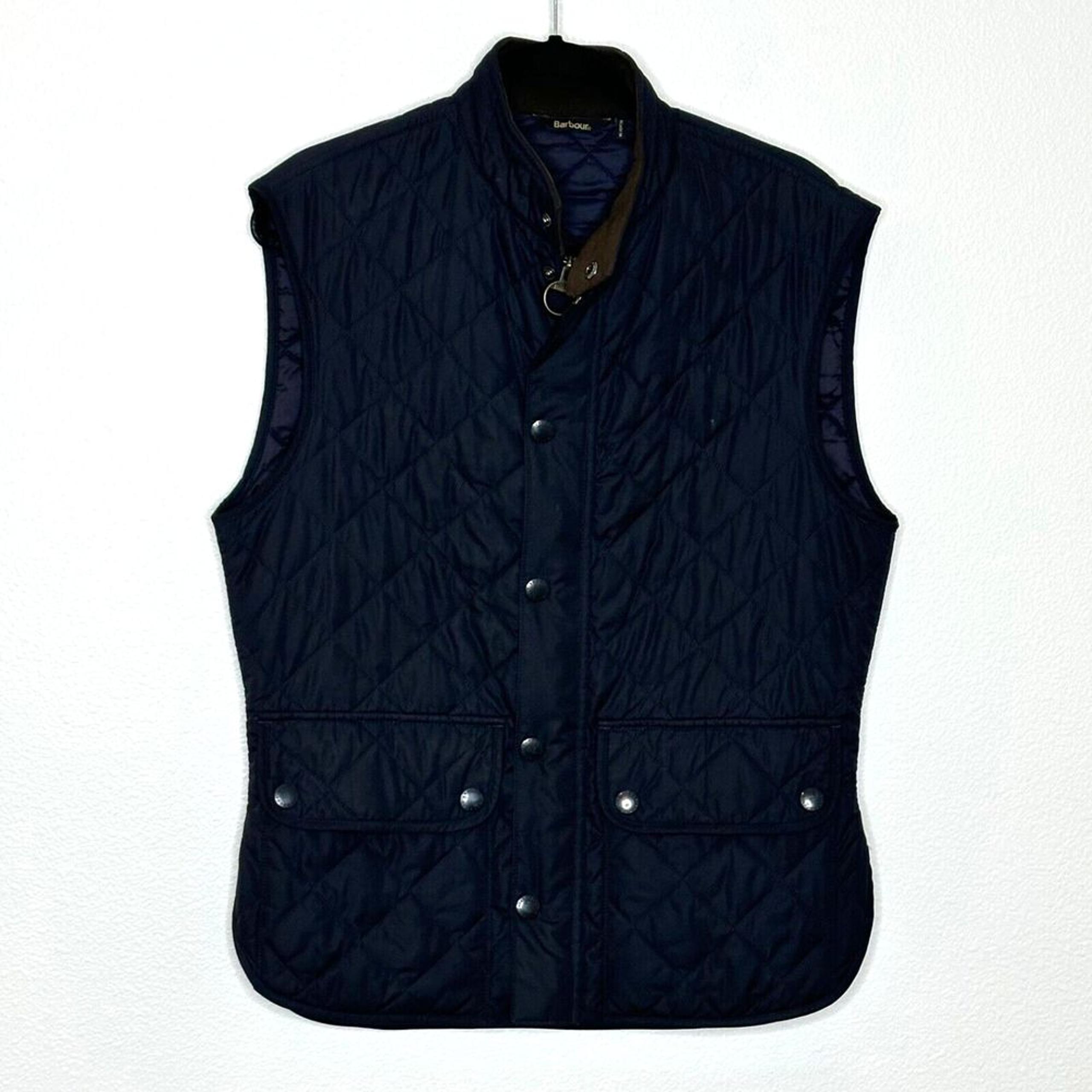 Barbour Lowerdale Gilet Quilted Outerwear Vest Size M Navy Blue Classic Outdoor
