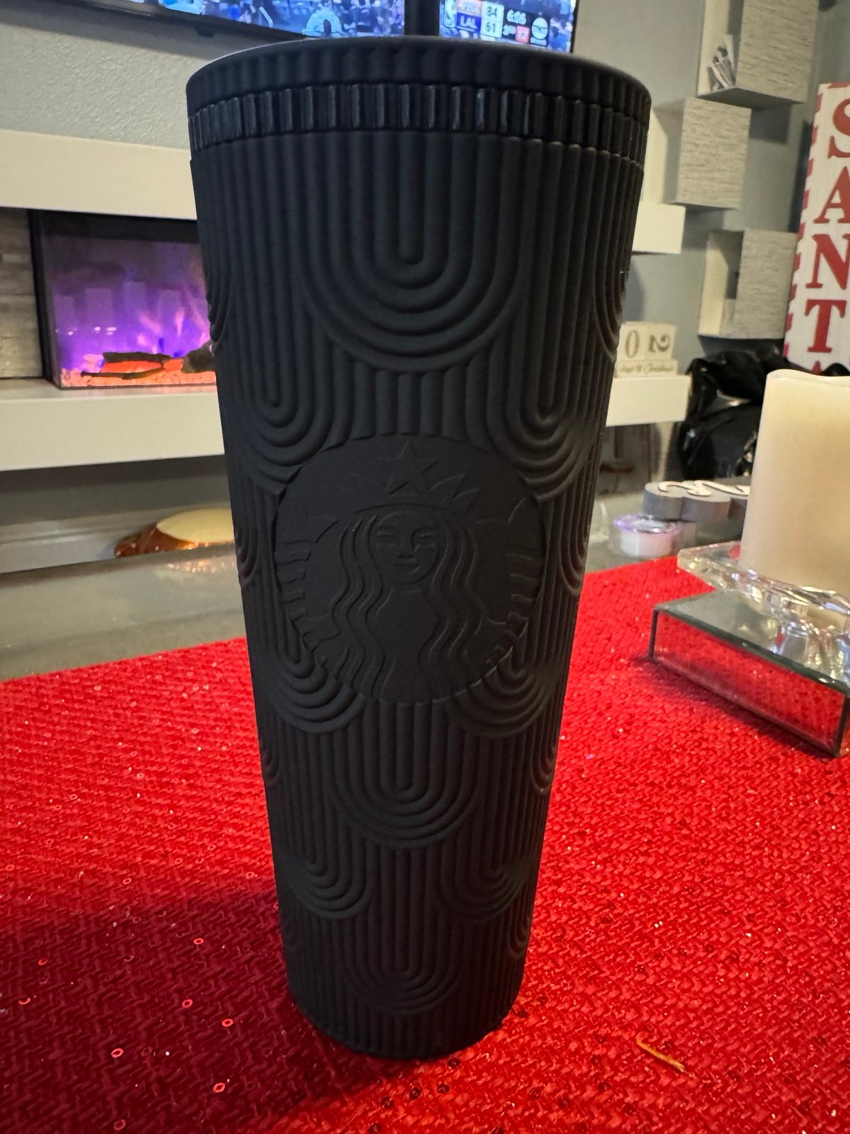 Black scales HTF Starbucks tumbler