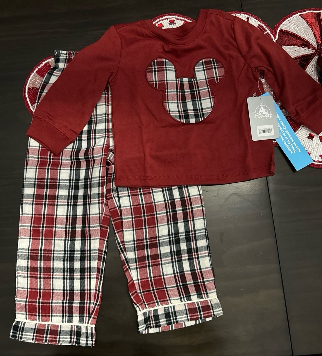 Disney Holiday plaid pajamas sz 2T