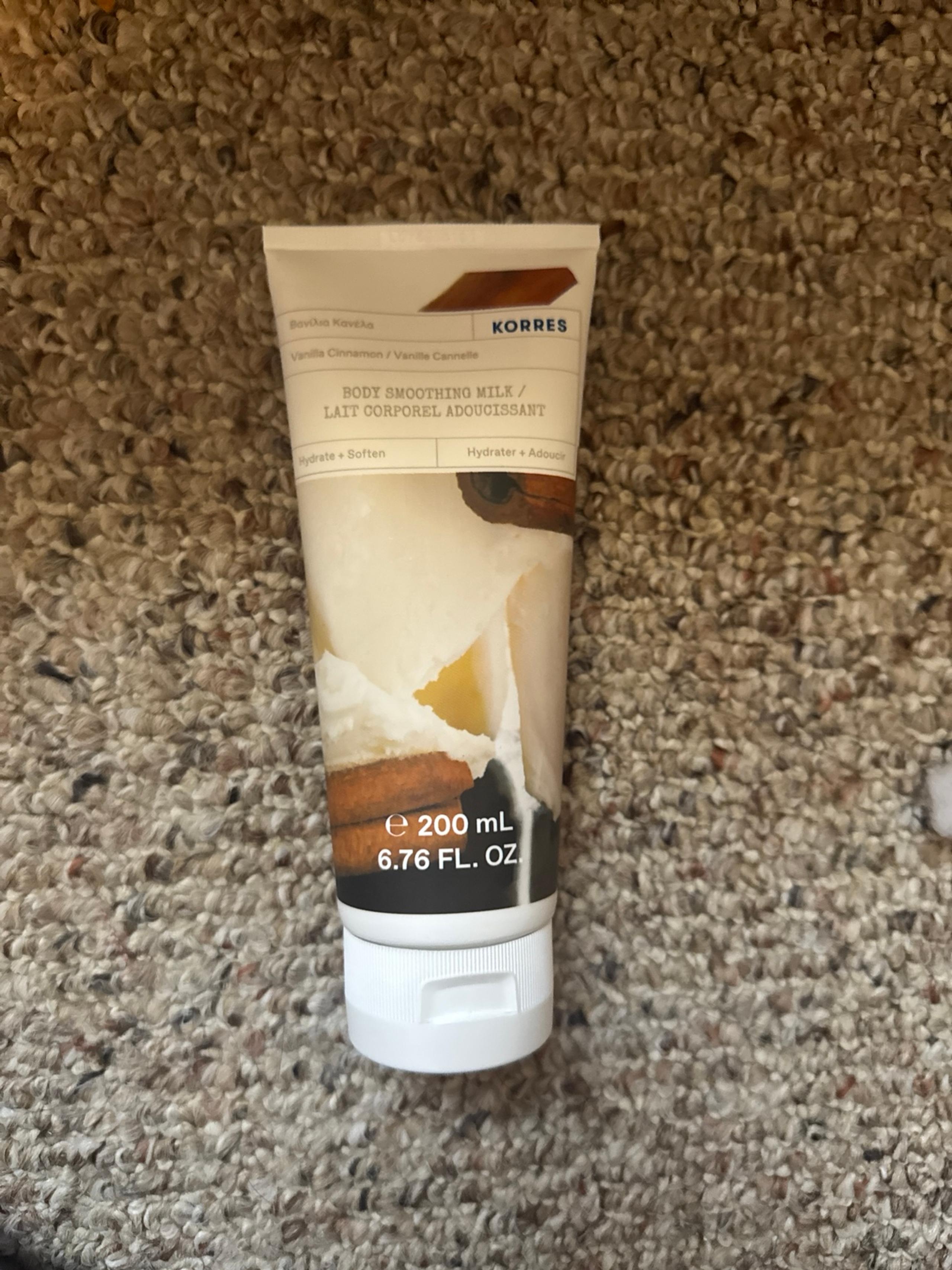 New korres vanilla cinnamon body smoothing milk