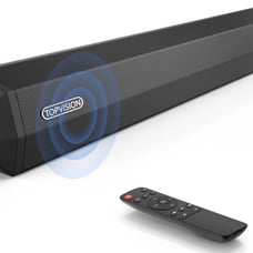 TOPVISION 2.1ch Sound Bar for TV, 120W Powerful Soundbar with Subwoofer, Wired &