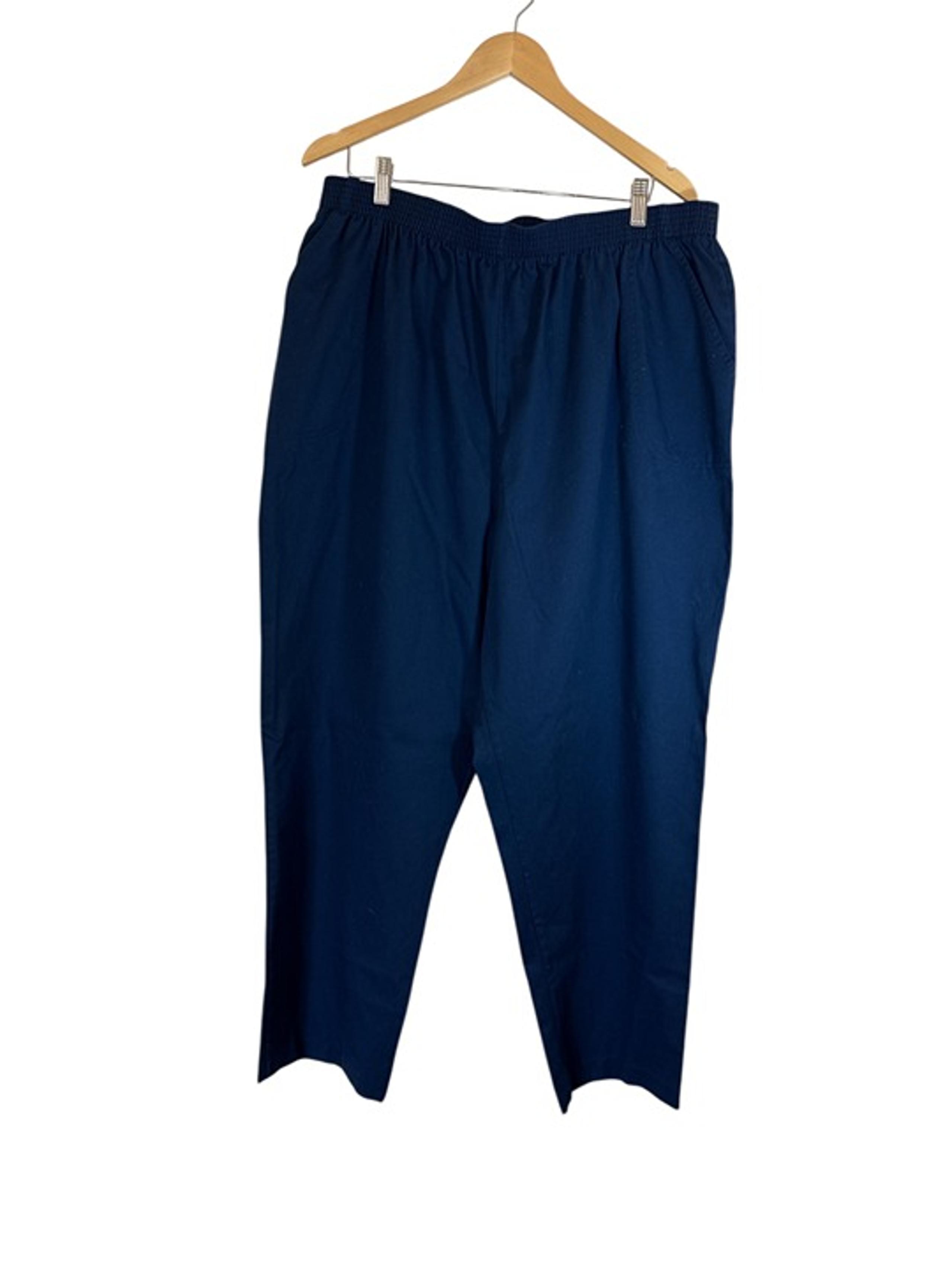 Southern Lady Womens Size 26 Casual Pull On Pants Blue Elastic Waistband Pockets